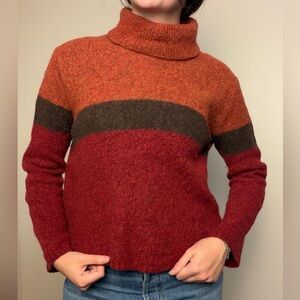 Vtg. Lands end turtleneck wool cabincore cozy statement sweater